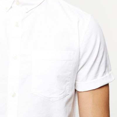 White casual slim fit Oxford shirt